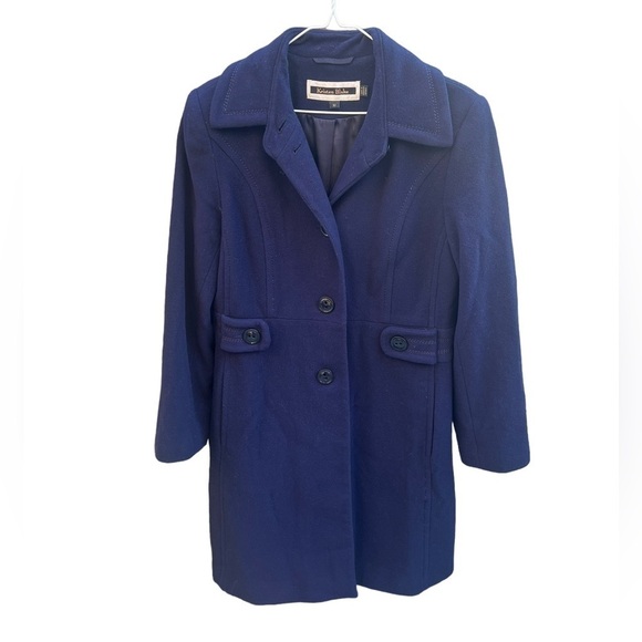Kristen Blake vintage navy blue wool coat - Picture 1 of 7